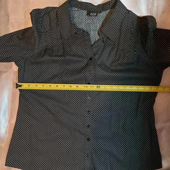 A.N.A  | Small Polka Dot Black and White Blouse - Picture 12 of 13